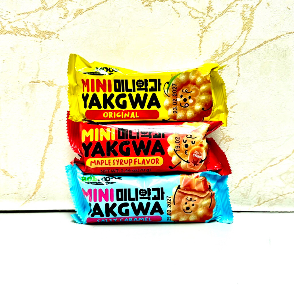 Bobmoos Mini Yakgwa Korean Cookie Maple Syrup Salted Caramel Original