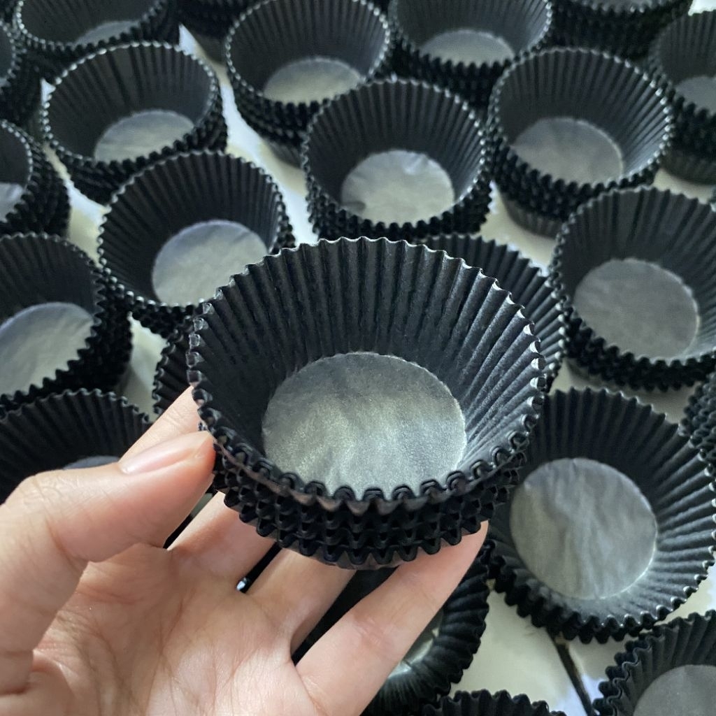 [ecer ±100] Dragon pack cup case 95mm hitam | cup cases | cupcake | paper case