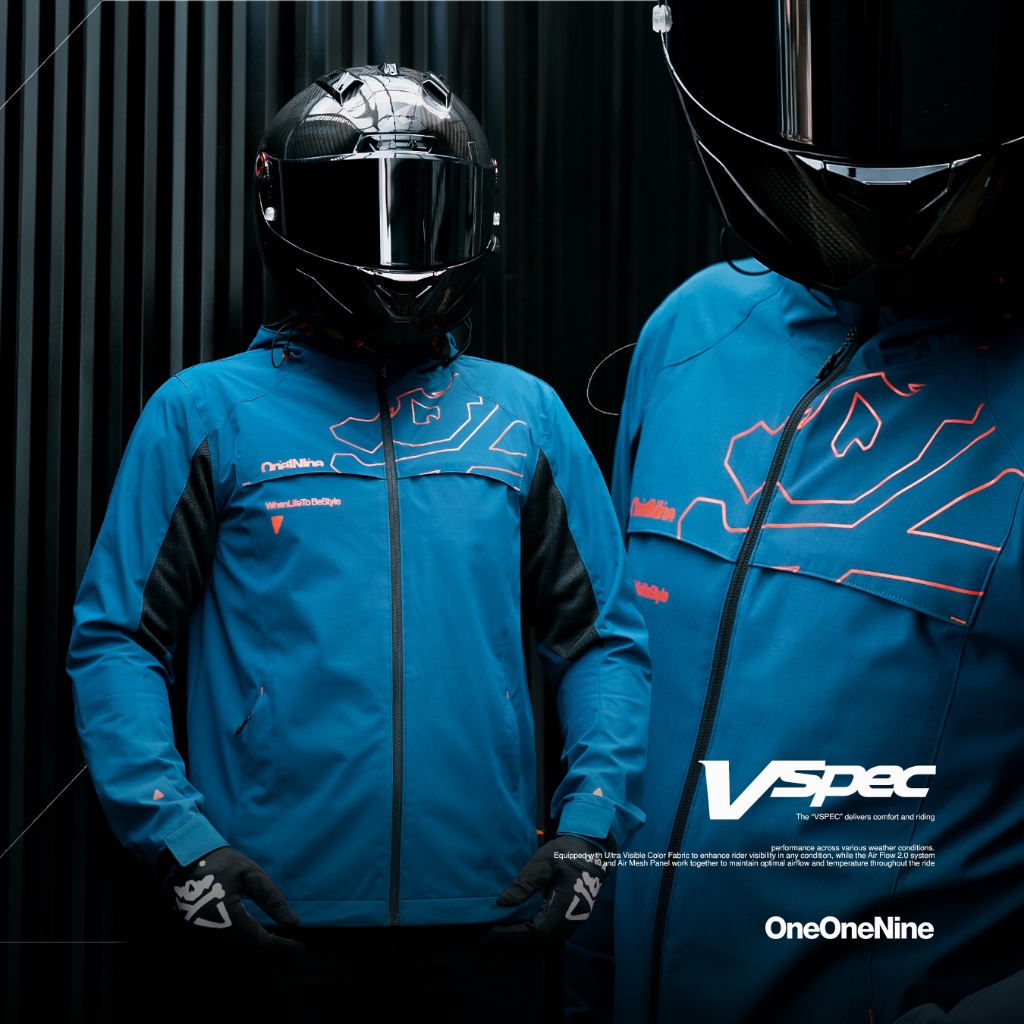 Oneonenine Ksr Jaket Riding VSPEC TEAL Series - Jaket Motor Body Protector