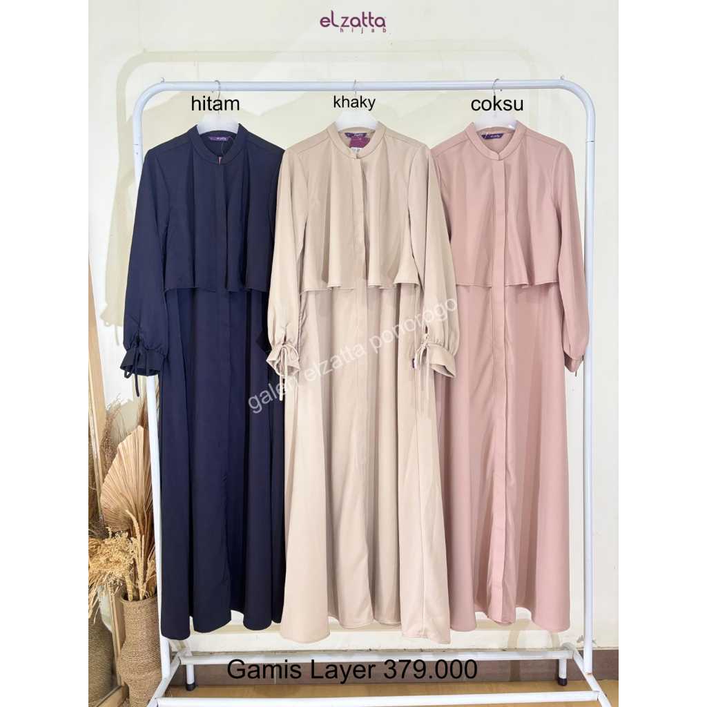 ELZATTA GAMIS LAYER dress gamis elzatta polos (PONOROGO)