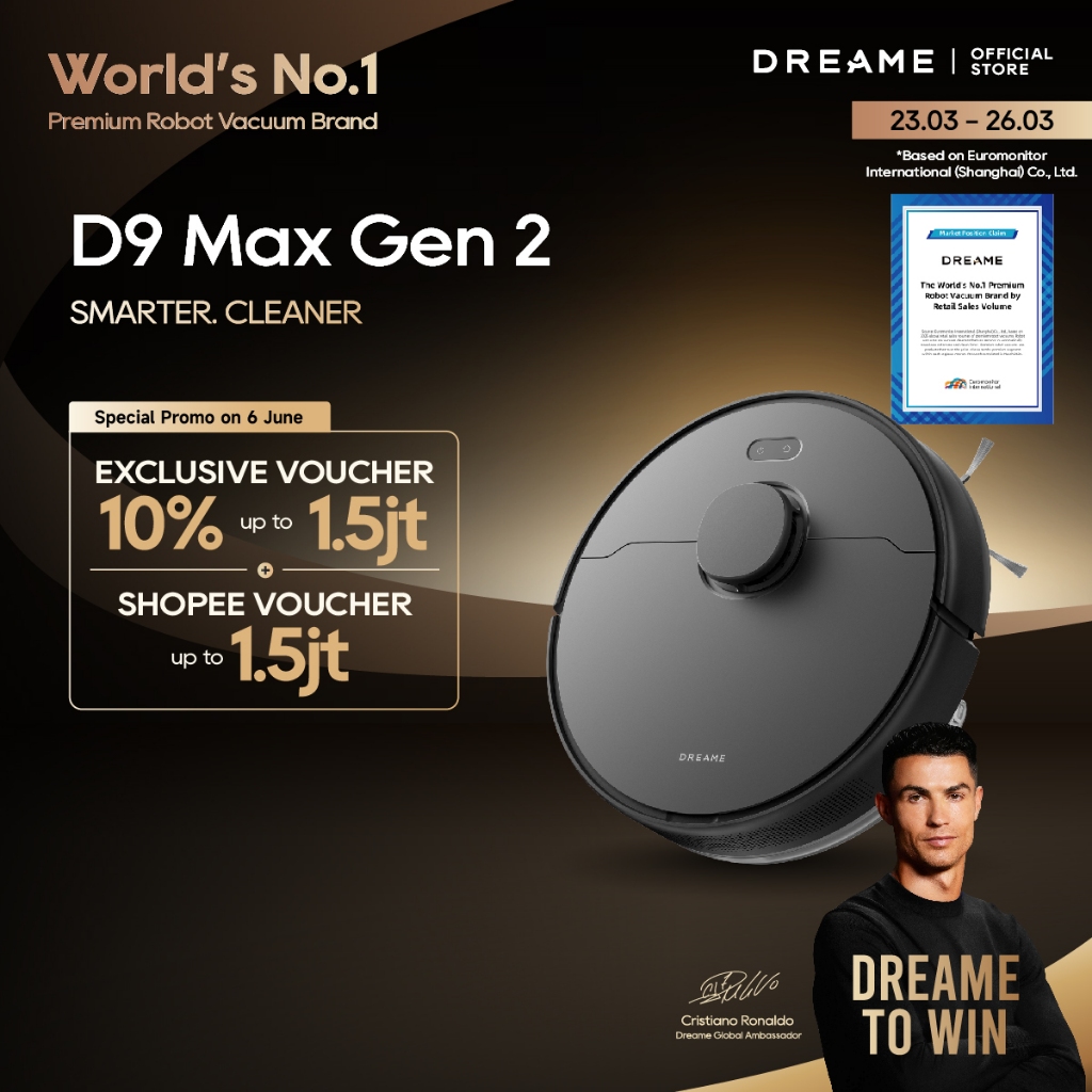[World's No.1 Premium Robot Vacuum] Dreame D9 Max Gen 2 Robot Vacuum Cleaner and Mop | 6,000Pa Sucti