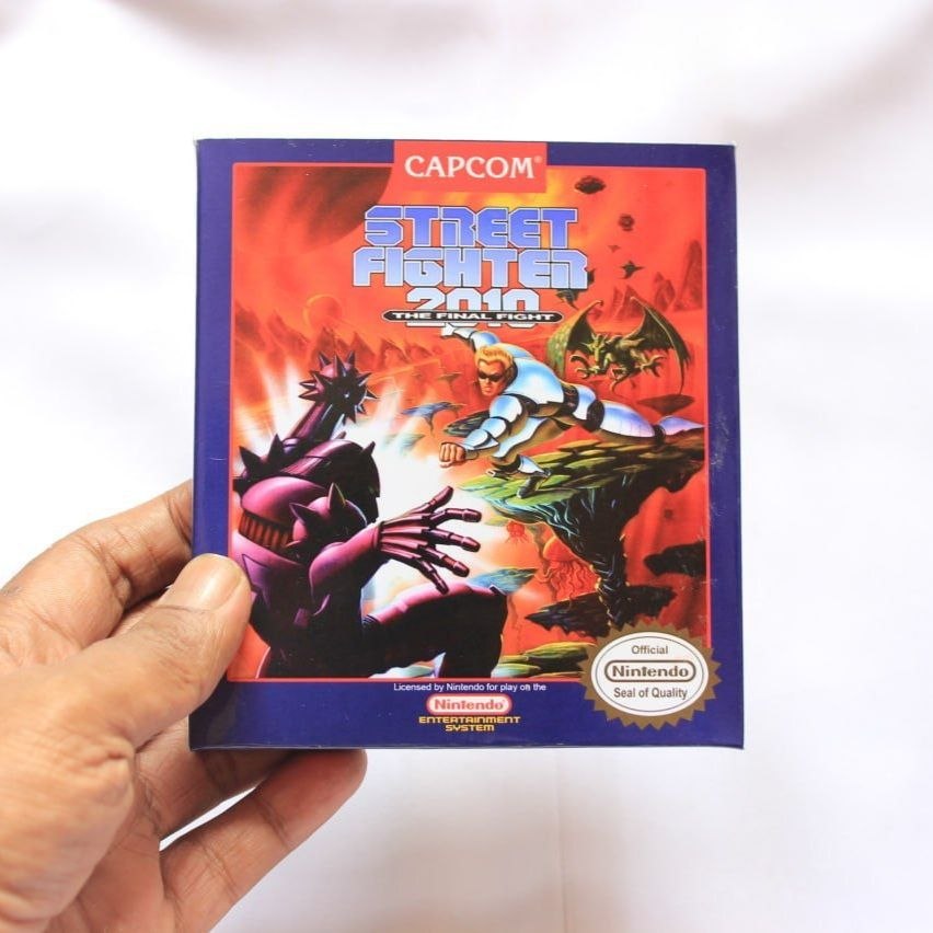 Kaset Nintendo NES Street Fighter 2010 Boxed Box Dus Kotak Tested Normal 8 Bit 72 Pin Game Jadul Spi