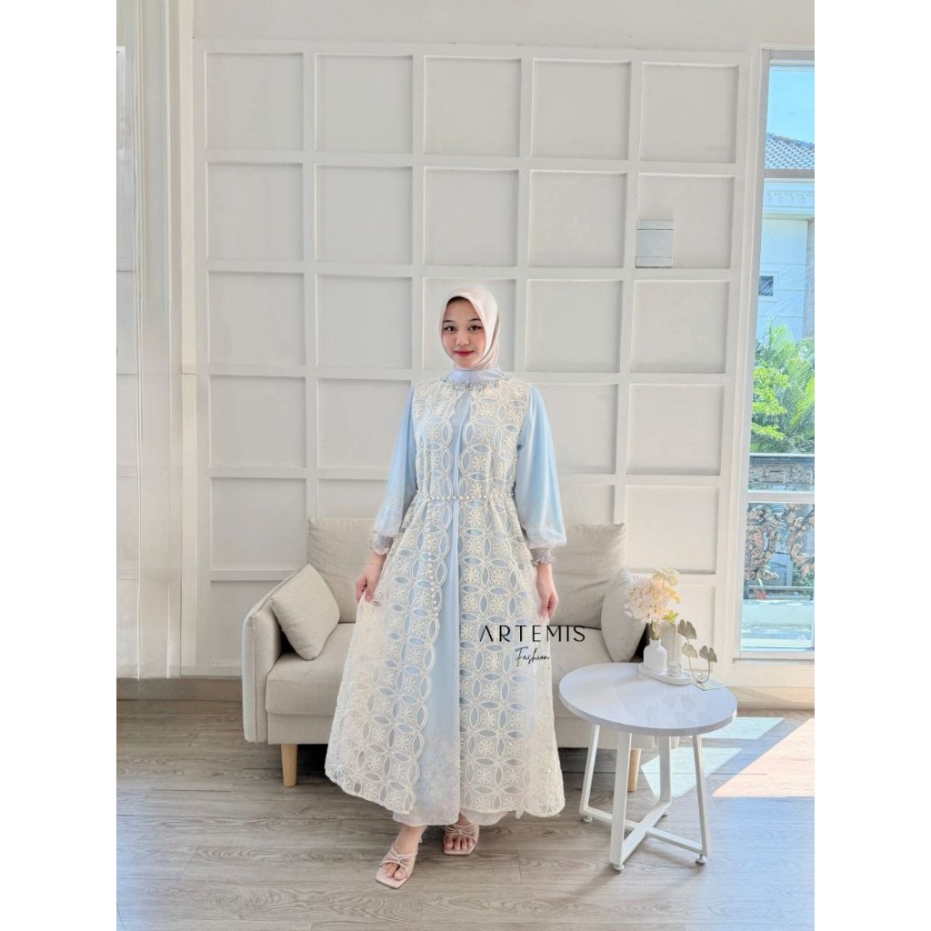 ARTEMIS FASHION - KANIA MAXI DRESS gamis ceruty combi brukat