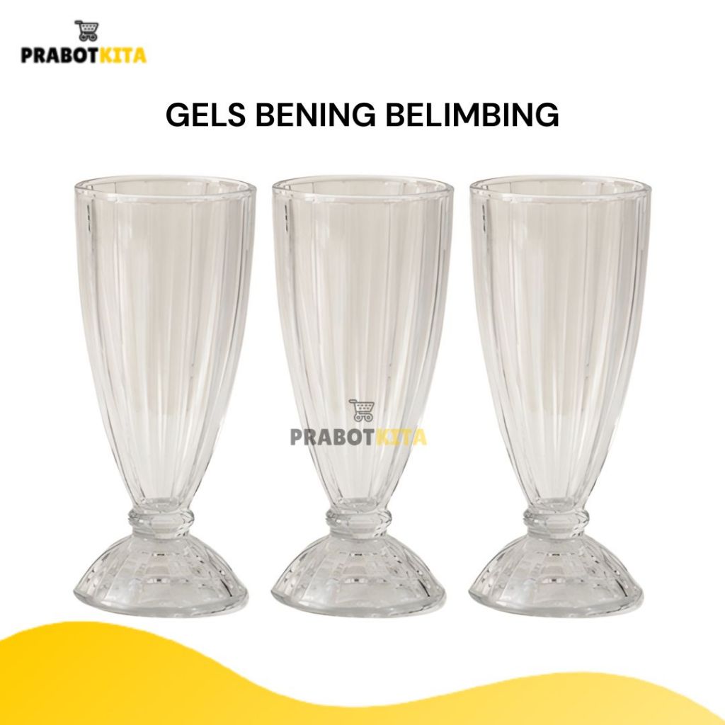 Gelas Plastik Transparan - Gelas Belimbing / Gelas Bening Tidak Mudah Pecah / Gelas Jus Gelas Cafe