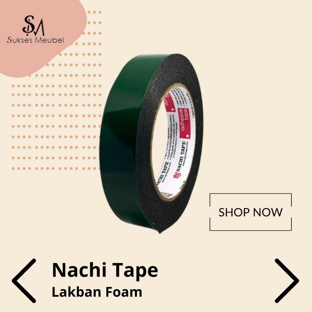 NACHI Lakban Foam 24 mm x 5 mtr / Nachi Tape Foam