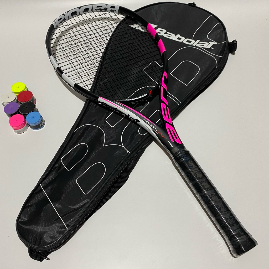 raket tenis new babolat aero pro drive pink magenta carbon premium quality siap pakai
