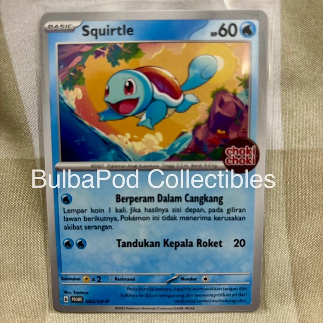 Pokemon TCG Indonesian Squirtle PROMO 062/SV-P Choki Choki