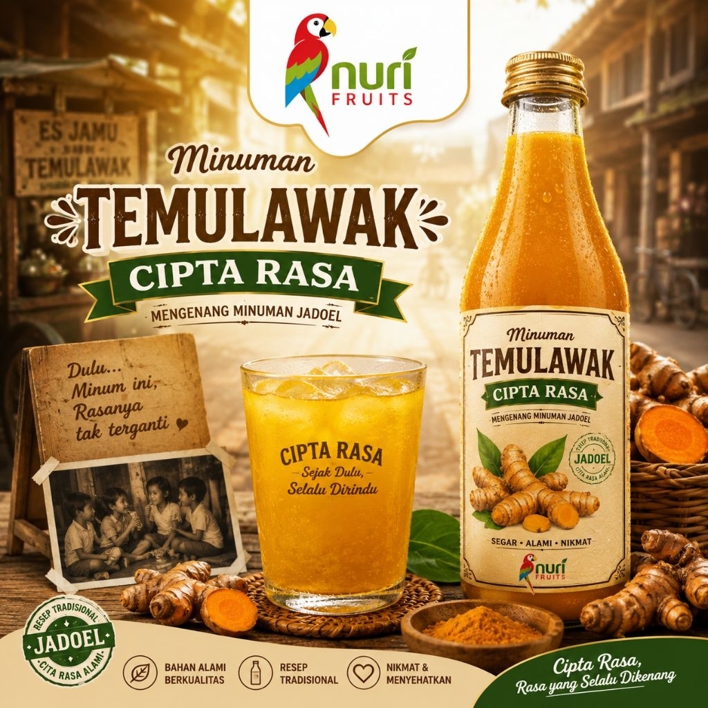 minuman temulawak cipta rasa 1 botol / pembelian 1 krat|TEMULAWAK JADUL|MINUMAN TEMULAWAK BOTOL|MINU