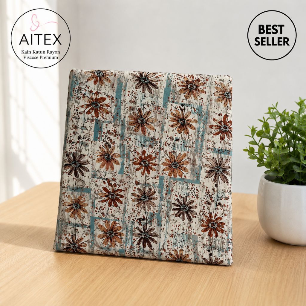 New ( Harga /0,5 M) Kain Katun Rayon Viscose Premium || Kain Motif Bunga Vintage Premium || Kain Mot