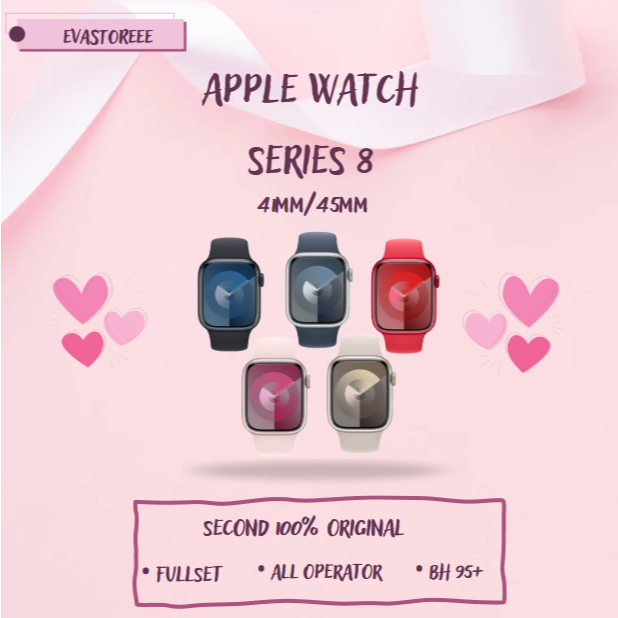 Apple Watch/iWatch Series 8 41MM/45MM Second 100% Original Fullset Bergaransi Ex internasional