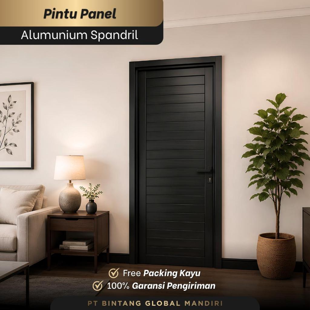 IPB -  (PINTU ALUMINIUM  PANEL 4INCH) Pintu Aluminium Single Utama Pintu Kamar / Pintu Aluminium Tah