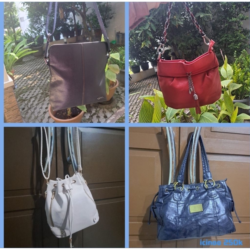 bundling take all preloved tas kulit wanita pria branded ( bukan legato largo / mexican / icinoo /sa