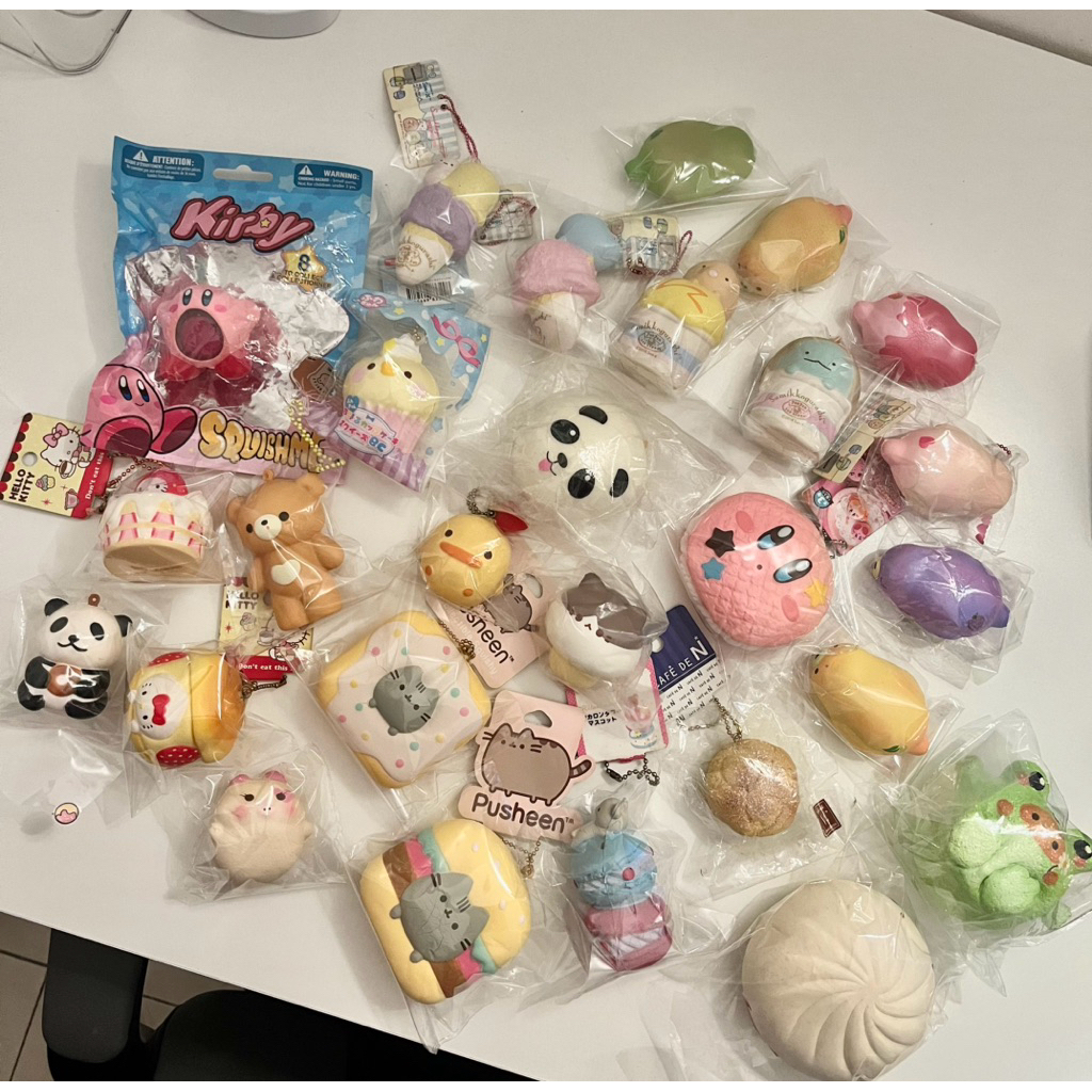 Super rare squishy license sanrio hello kitty hk punimaru mochi seal sumikko pusheen cafe de n cdn k