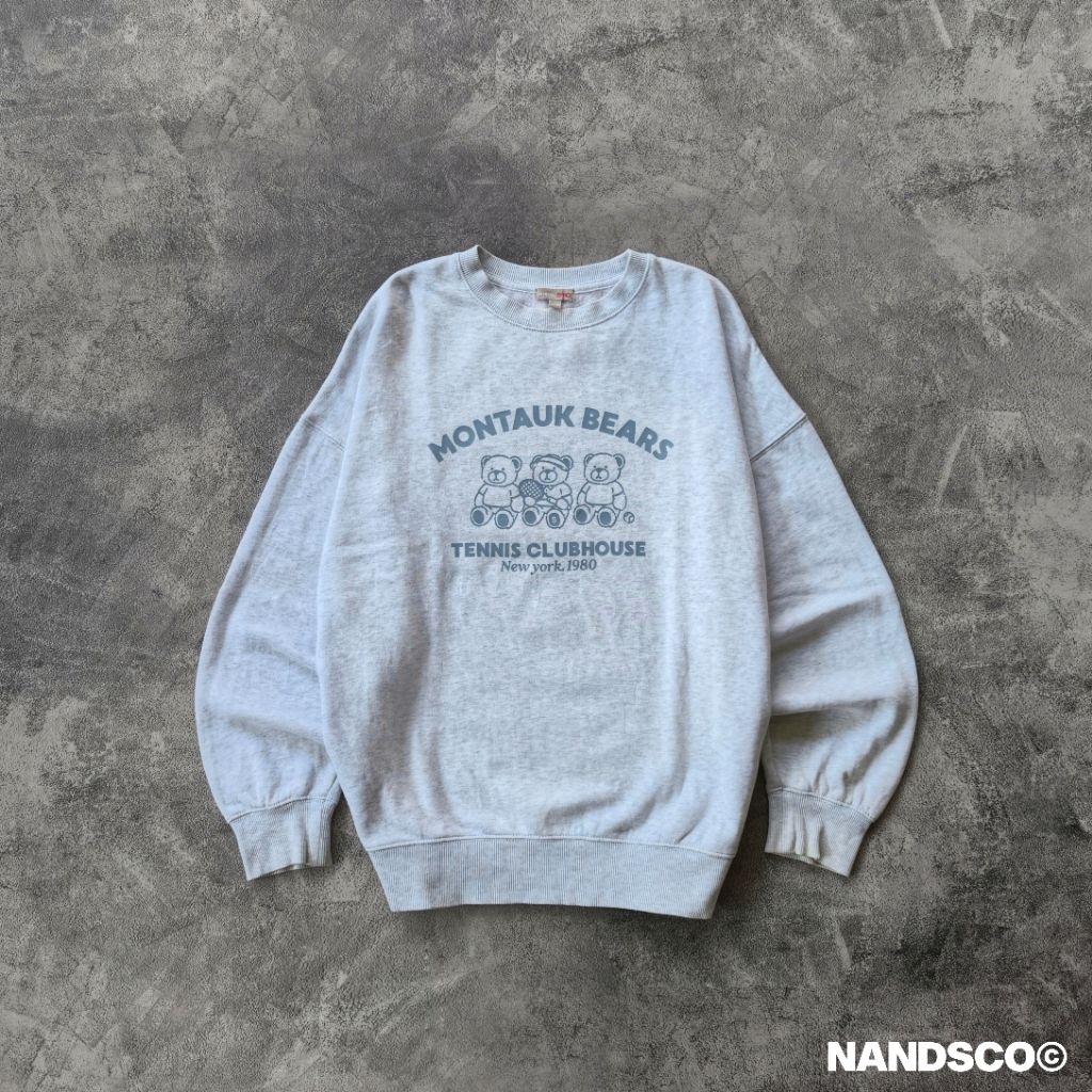 SPAO Graphic Bear Sweatshirt - Light Grey