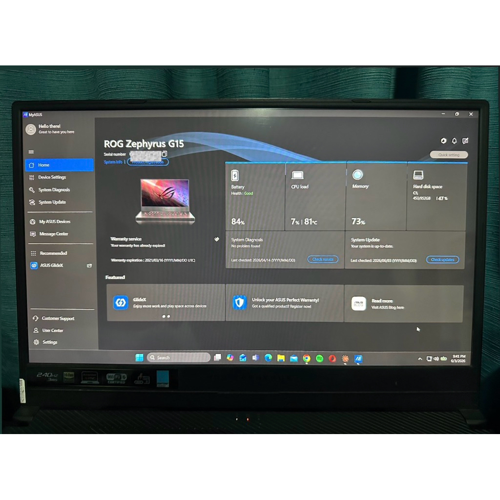 ASUS ROG Zephyrus G15 GA502IV | Ryzen 7 4800HS | RTX 2060 | 16GB | 1TB | 240Hz | Mulus
