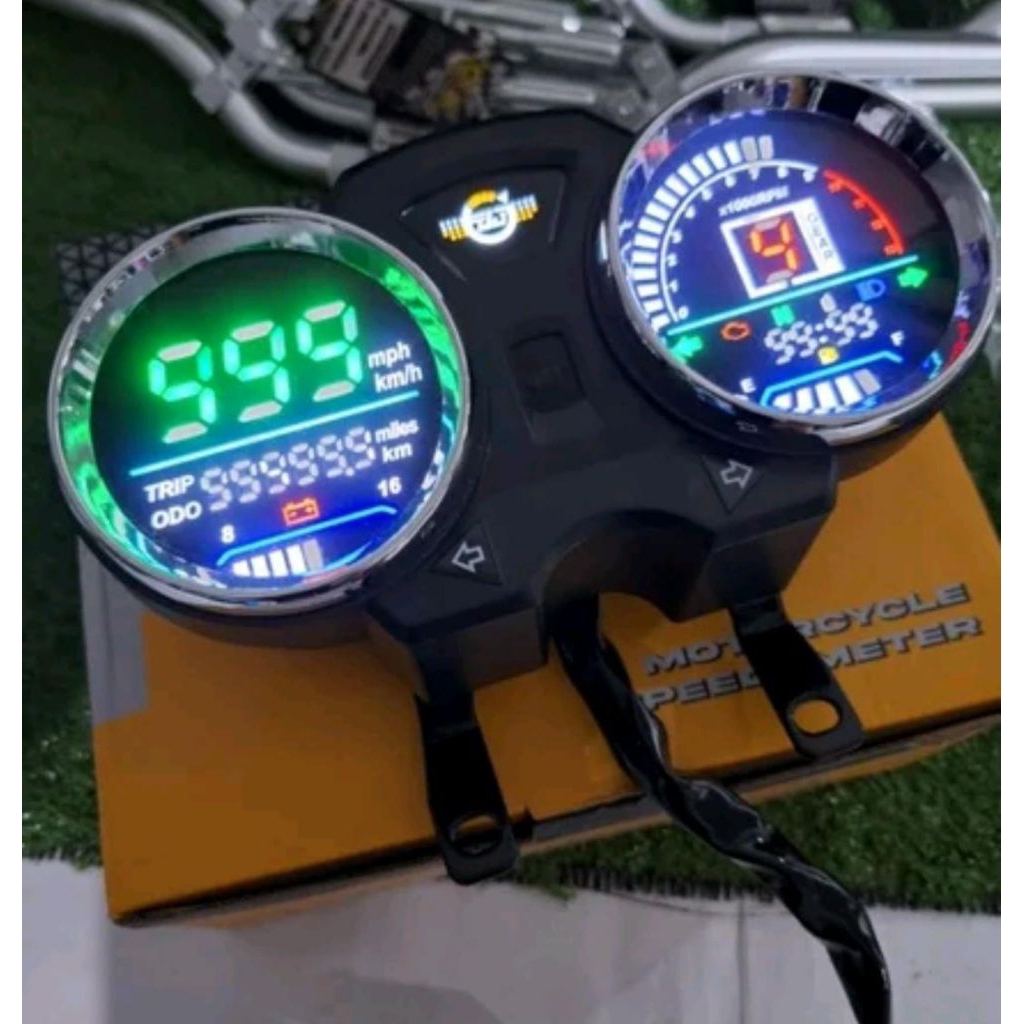 variasi motor custom speedometer LED digital RX king 2 tak