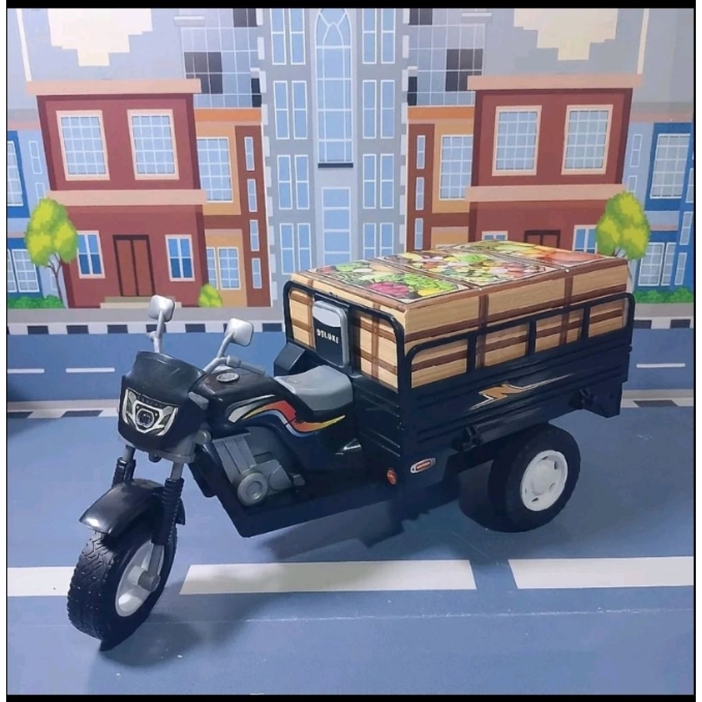 Mainan Motor Roda Tiga Bak Angkut Anak | Motor Tossa Mini Mainan Pickup Cargo