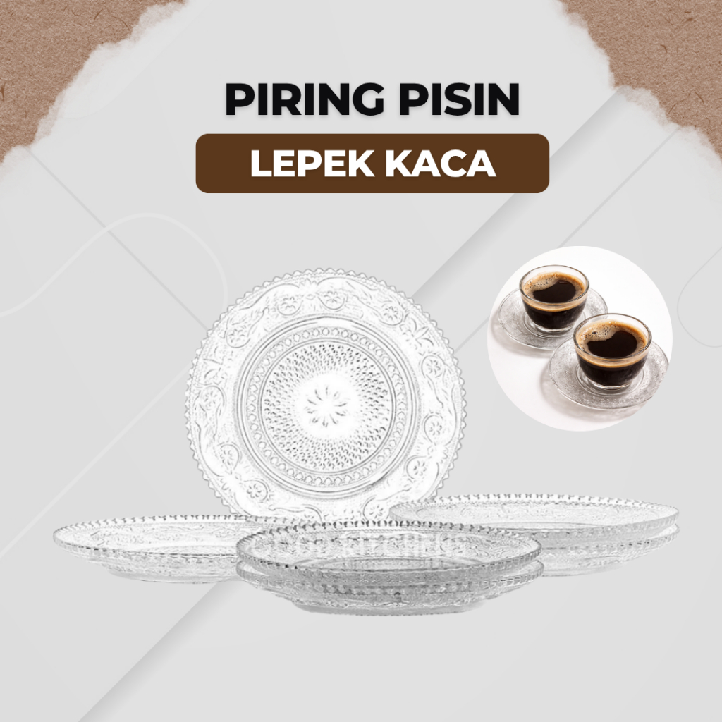 Piring Pisin Lepek Mini Kecil Kaca Beling Murah 6 Pcs