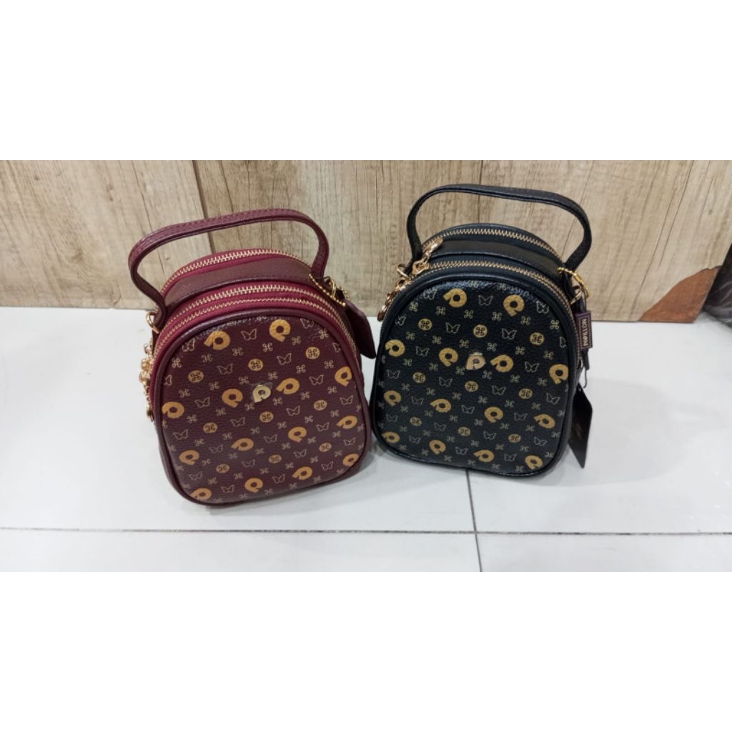 Tas Papillon Leather K3468 maroon original ,new with tag