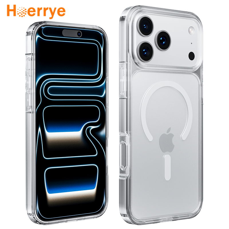 Hoerrye Casing HP iPhone 18 Pro Max MagSafe Case 17Pro Matte Anti Kuning Premium TPU PC Hard case