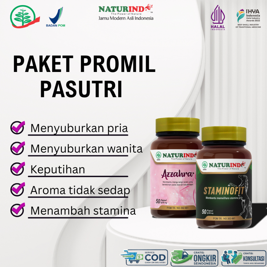 Paket Herbal Promil Suami Istri Azzahra Staminofit untuk Meningkatkan Kesuburan
