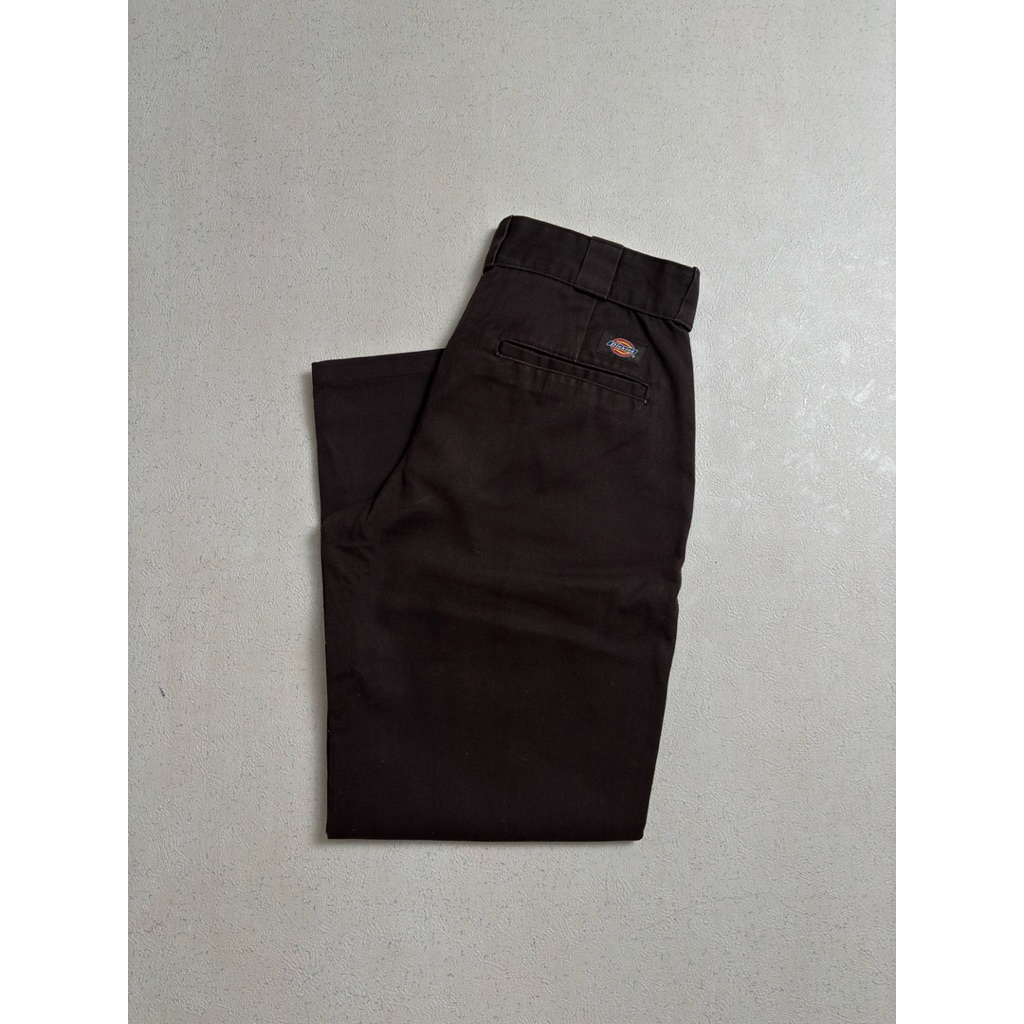 DICKIES - 874 ORIGINAL FIT WORK PANTS DARK BROWN SIZE 30