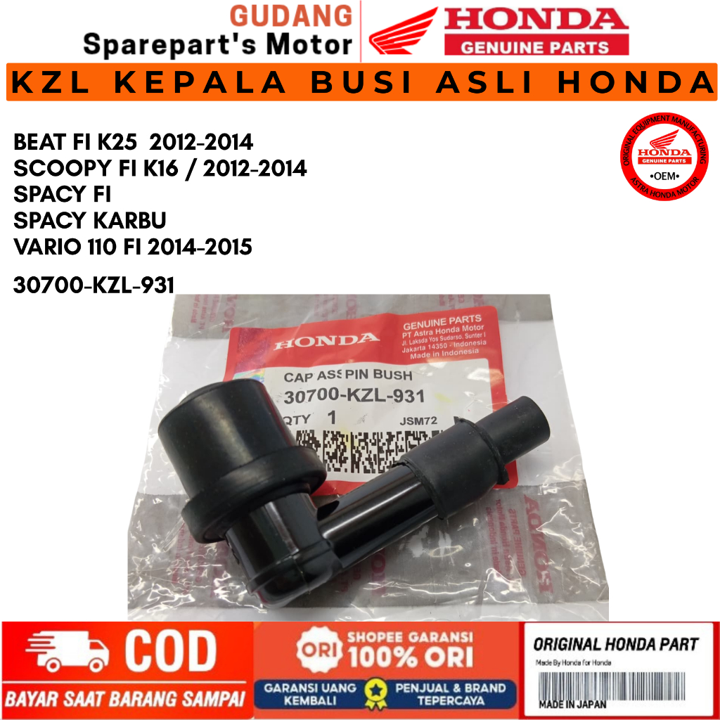 TUTUP BUSI KEPALA BUSI KZL  ASLI HONDA BEAT,SCOOPY FI PRESISI,TAHAN PANAS AWET