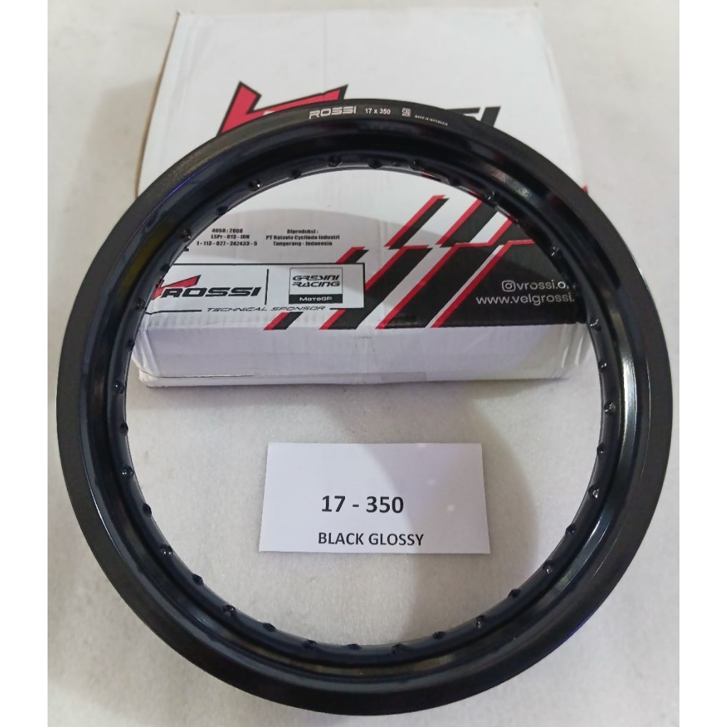Velg Lingkar V Rossi 17-350, Original V Rossi Black Glossy