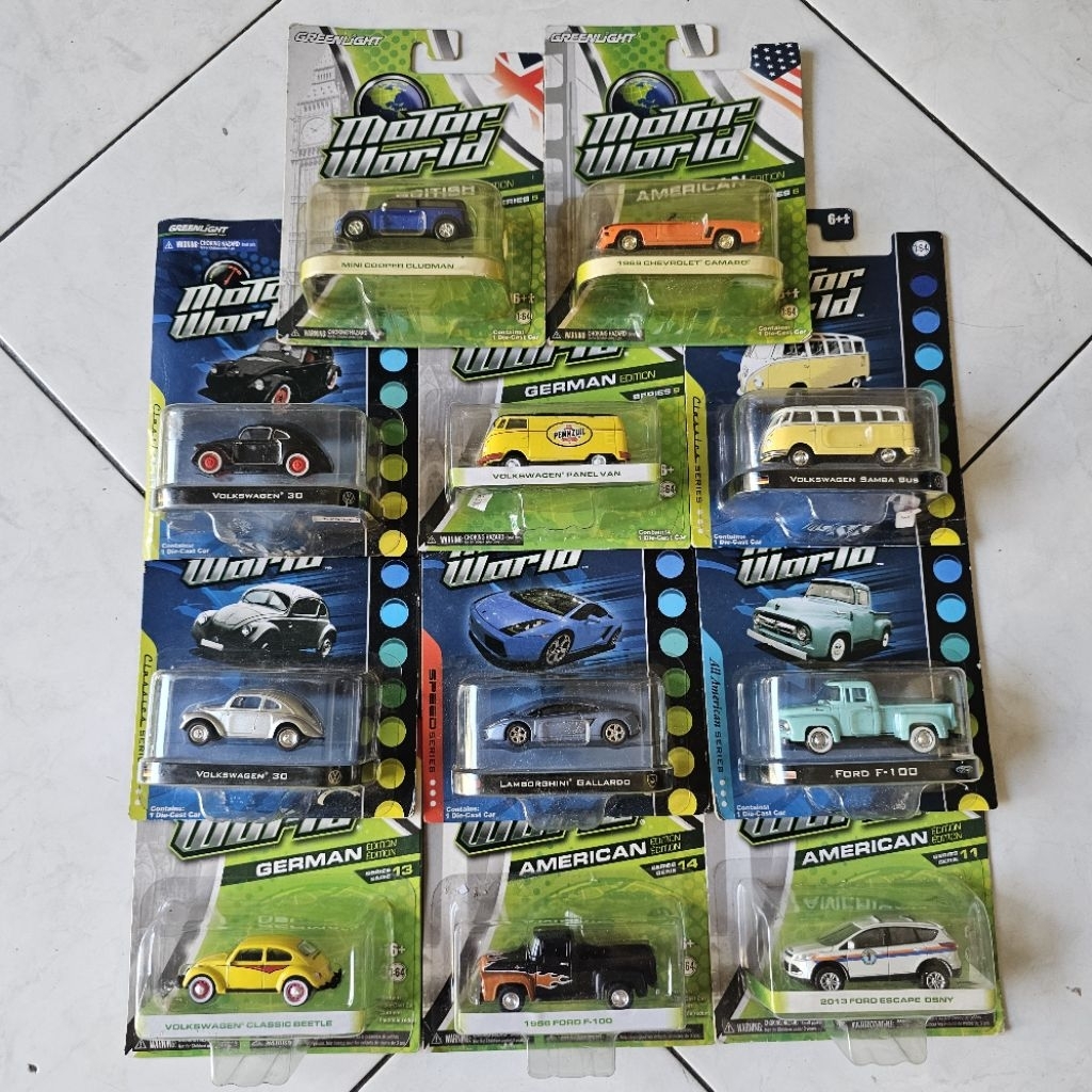 greenlight diecast motorworld volkswagen ford beetle vw chevy