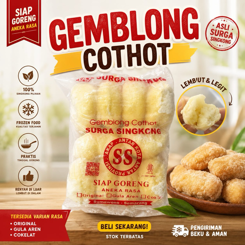 FROZENFOOD// GEMBLONG COTOT GULA JAWA ISI 10