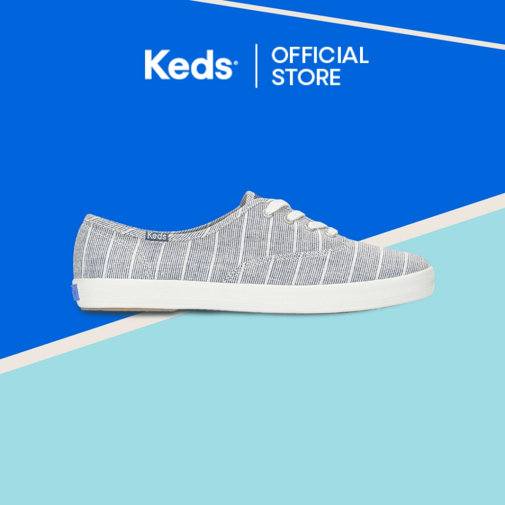 KEDS Women Champion Chambray Lurex Stripe Vintage Indi Chalur-WF69110