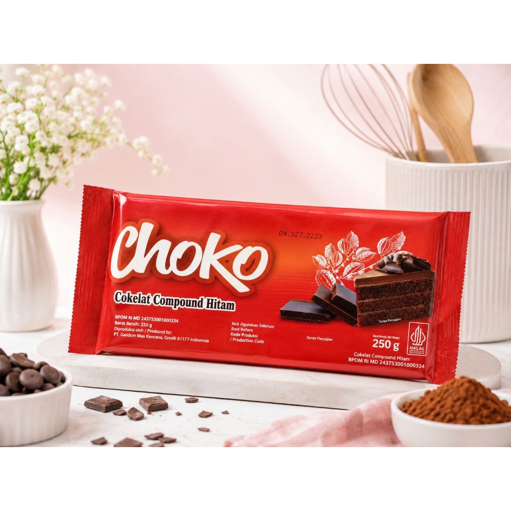 Dark Compound Cokelat Batang DC Dark Compound choklat hitam 250 gr choko, collata, Virgo, Parrot