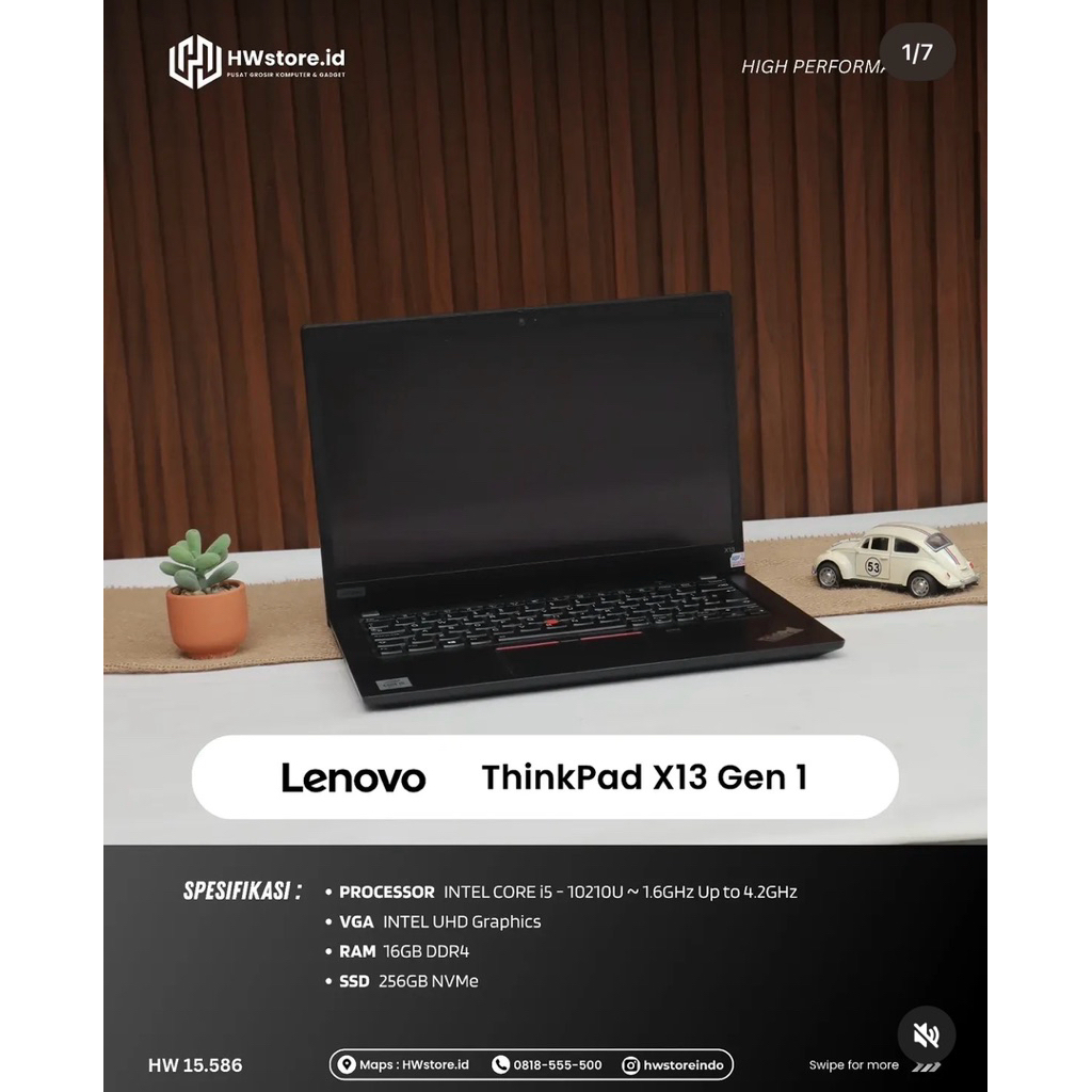 Lenovo ThinkPad X13 Gen 6 Laptop Intel Core Ultra 7 255U 16GB 512GB SSD 13.3" Touchscreen WUXGA IPS 100% sRGB Windows 11 Pro