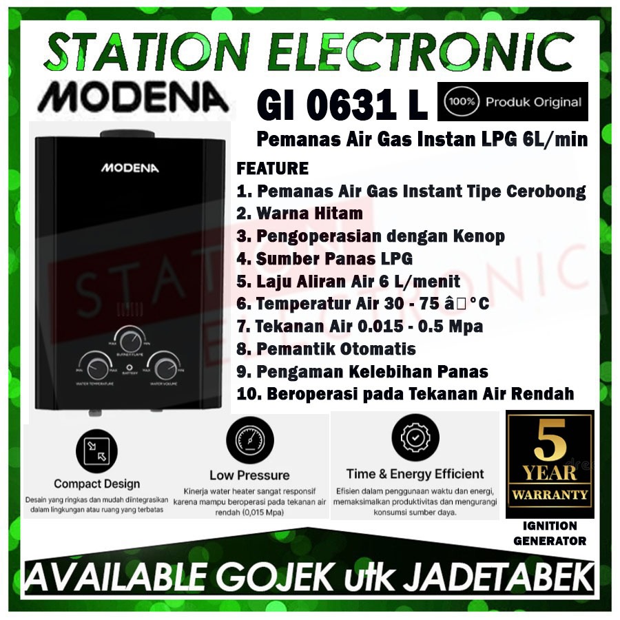 MODENA RAPIDO - GI 0631 L / GI-0631L / GI0631L Water Heater 6 L