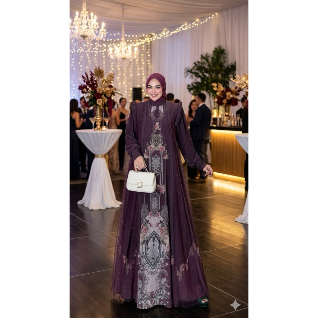Gamis Syari Kekinian Sherina Dress By Avrilia Hijab / Gamis Cantik / Gamis Kekinian