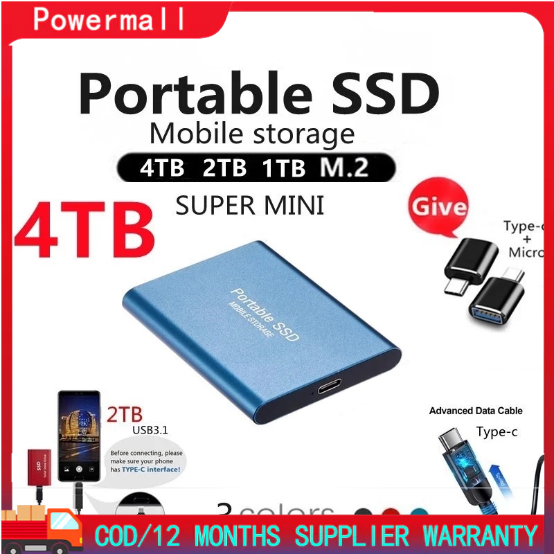 -Ready- Portable SSD External hard drives 1TB 2TB 4TB 8TB Hardisk Eksternal Hard Drive Seluler SSD U