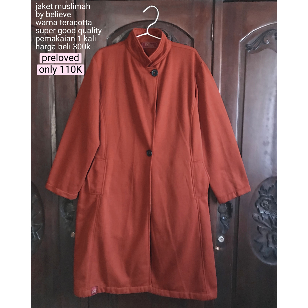 Preloved Jaket Syari Terracotta Believe | Outer Muslimah