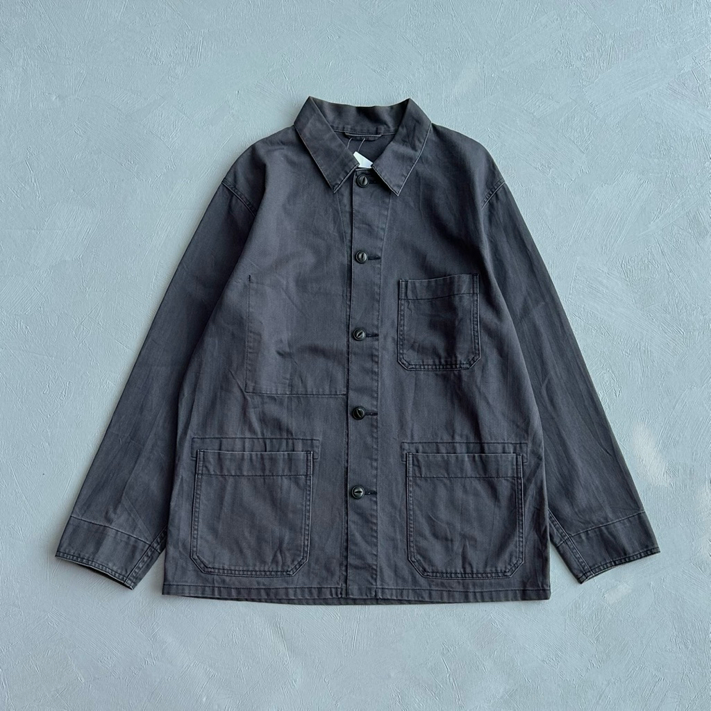 chore jacket canvas uniqlo charcoal grey abu