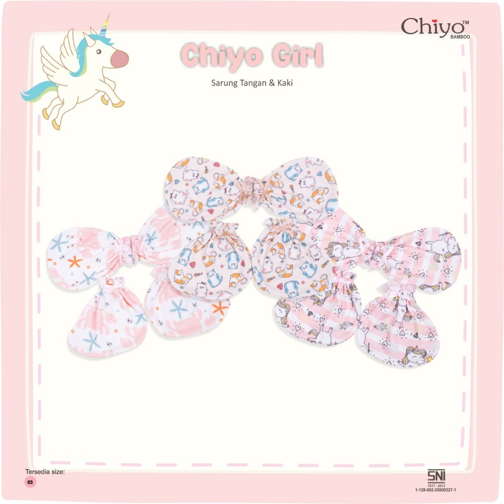 Baby Chiyo Sarung Tangan Kaki Bamboo ( Chiyo Girl A2 )