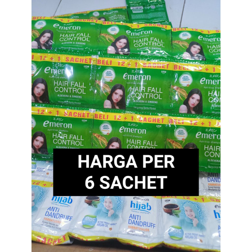 (6 SACHET) EMERON Sachet Shampo Emeron Sachet Gandeng