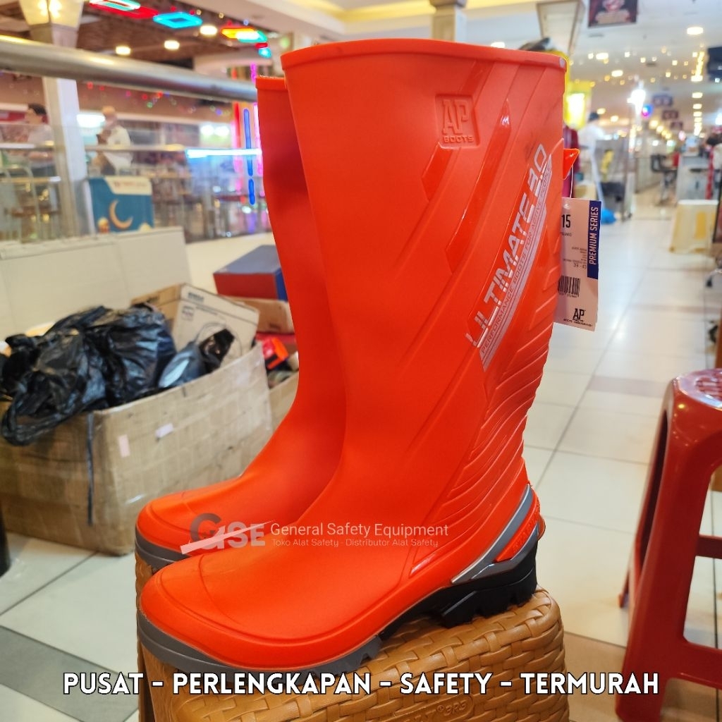 AP Boot 2015 Ultimate Orange Original - Sepatu Safety AP Boot Karet PVC