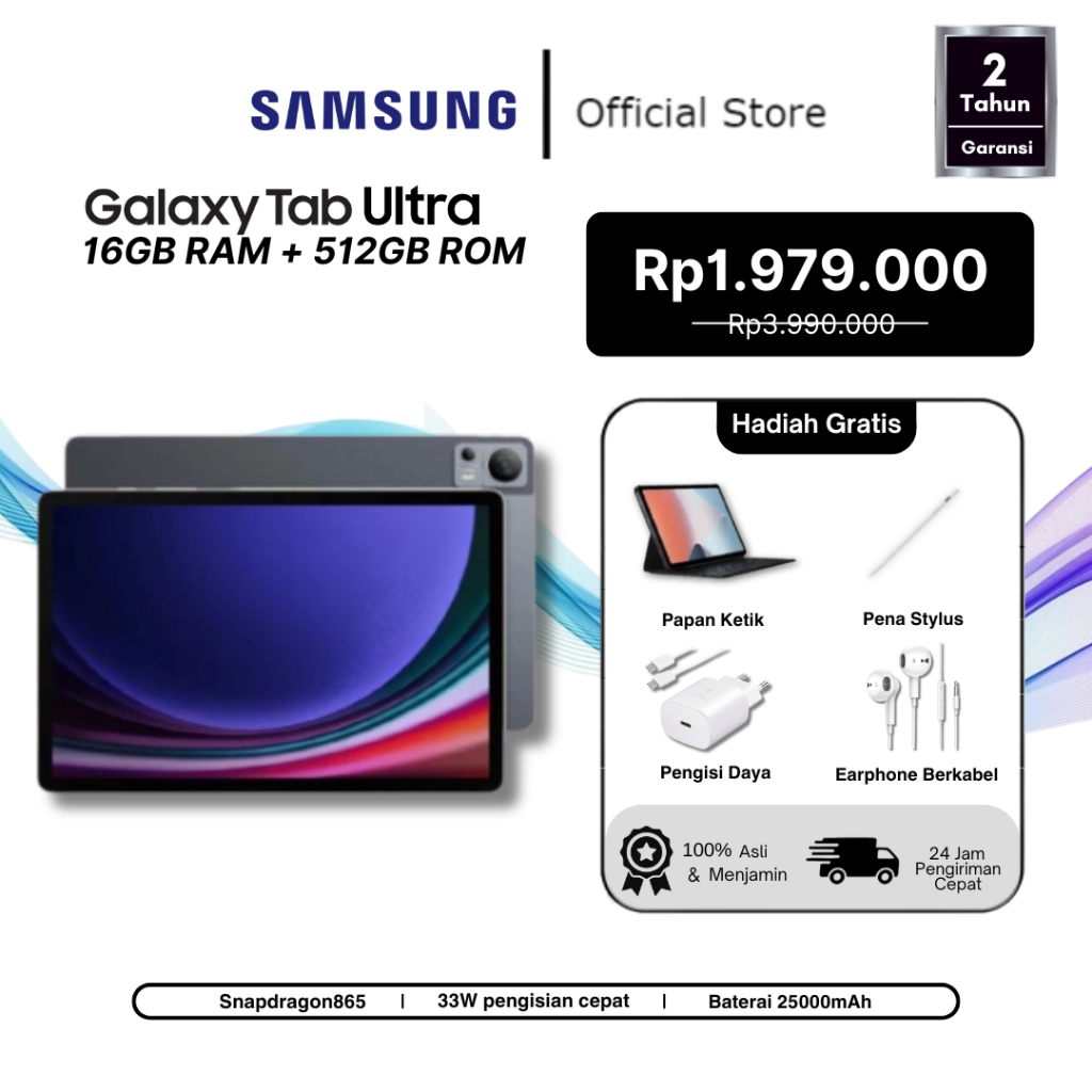 (BARU) Samsung Galaxy Tablet 5G P20 12 Inch 16+512GB Tablet Pembelajaran untuk Kelas Online Tablet H