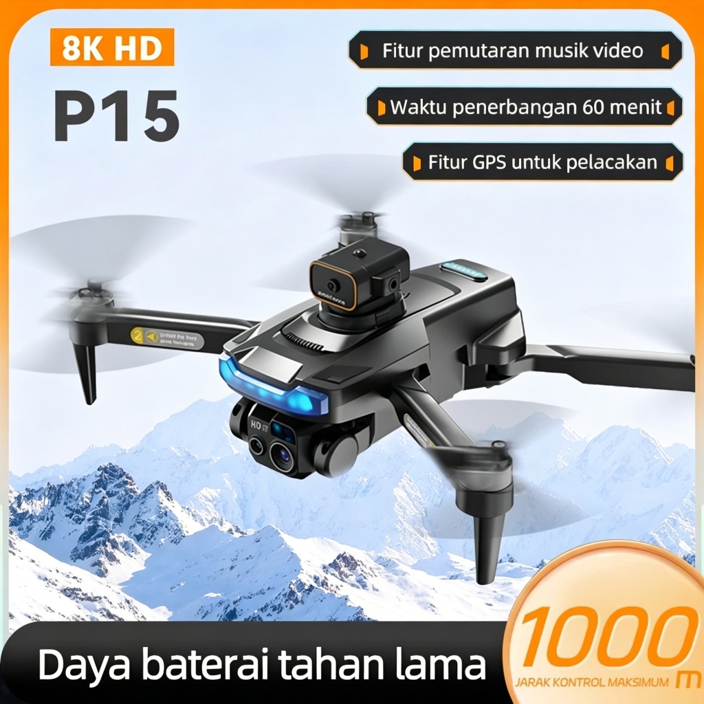 P15 Drone kamera jarak jauh fotografi udara profesional murah dual camera drone premium Resolusi Vid
