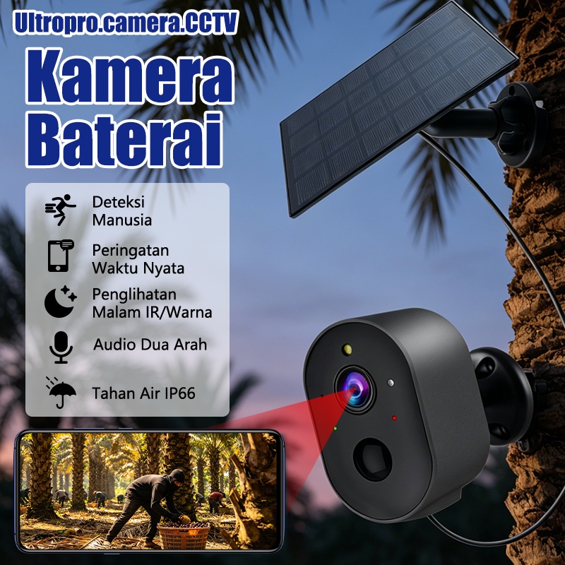 CCTV Wireless S5 4G Tenaga Surya Baterai Tahan Lama 4MP Mode Malam Tanpa Cahaya Anti Air IP66 Untuk 