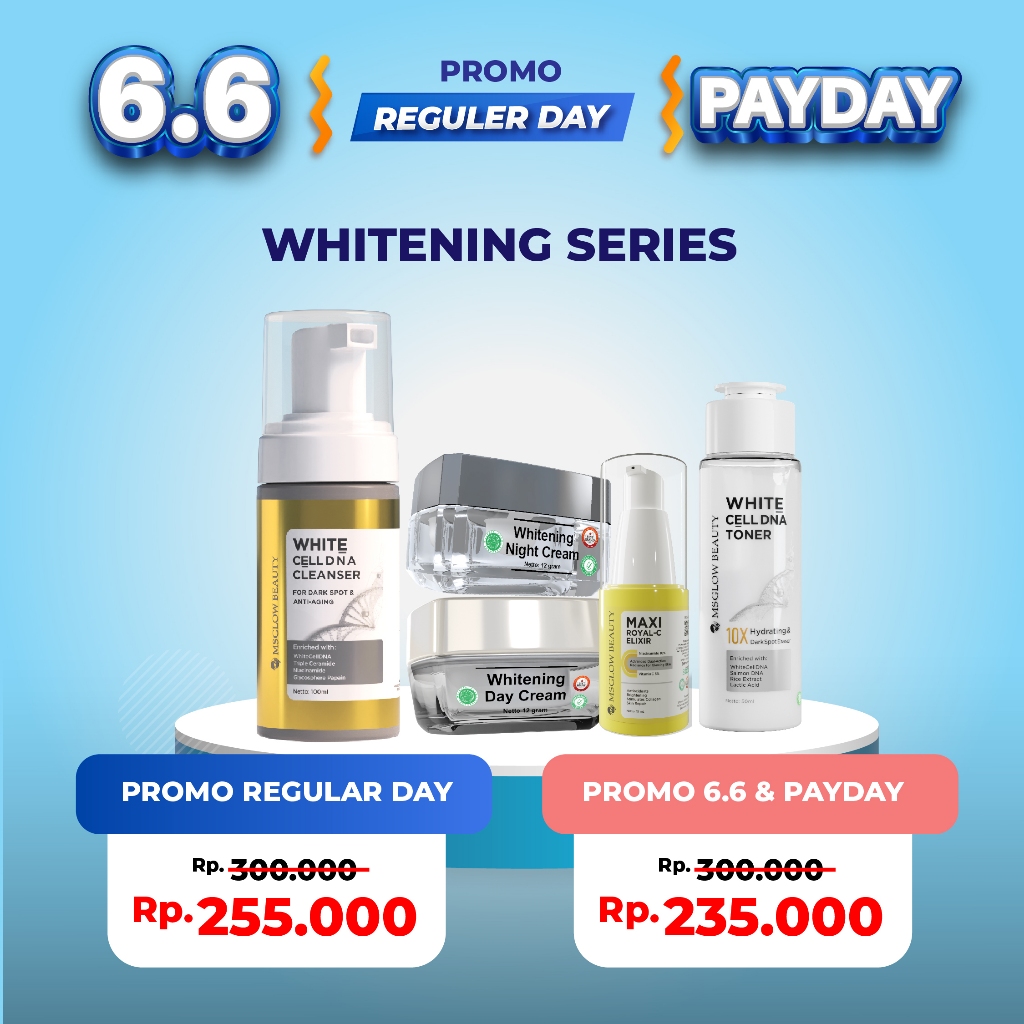 MS GLOW NEW WHITENING SERIES  (FREE MAXI ROYAL C ELIXIR)