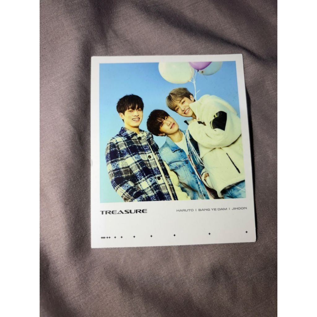 OFFICIAL PHOTOCARD POLAROID UNIT (HARUTO, YEDAM, JIHOON) TREASURE THE FIRST STEP: TREASURE EFFECT