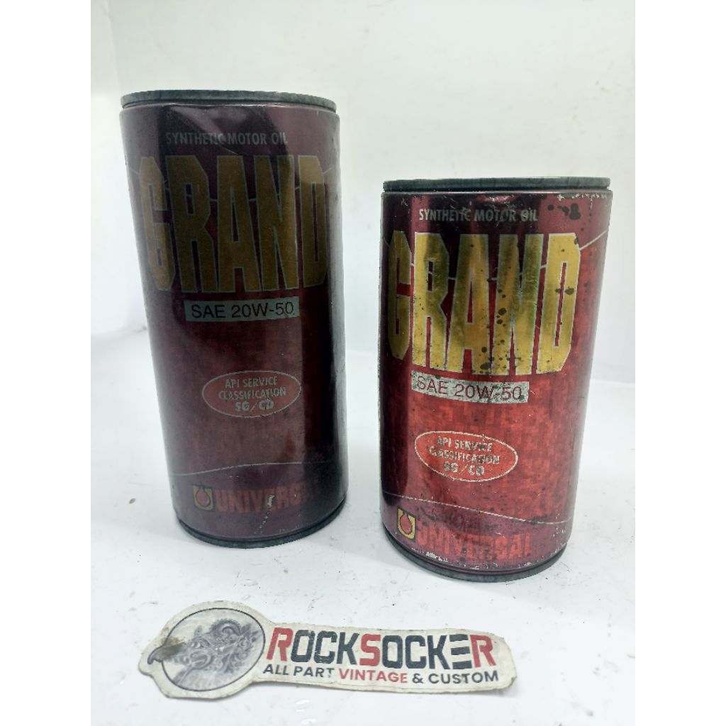 oli grand federal SAE 20W-50 1liter 0,8 liter oli kaleng vintage oli jadul original