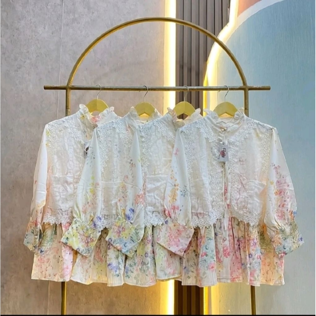 New Atasan Wanita Meijiwang Bangkok Motif Bunga Vest Brukat