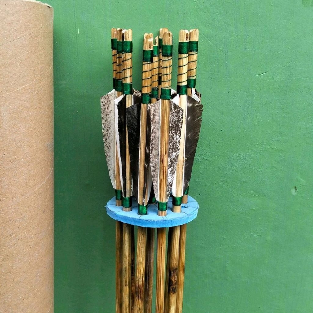 12 arrow bambu petung busur panah jemparing horsebow recurve bow