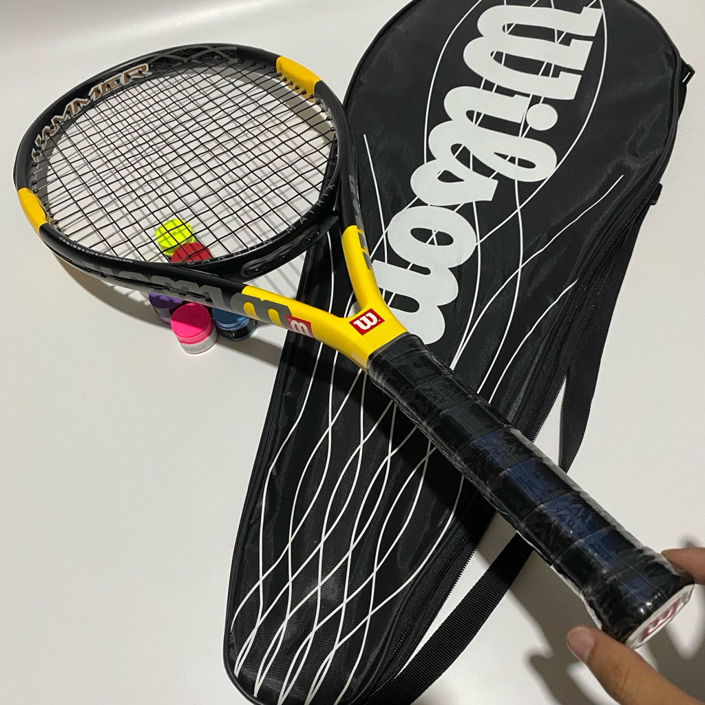 raket tenis wilson hammer 3 carbon matrix premium quality siap pakai